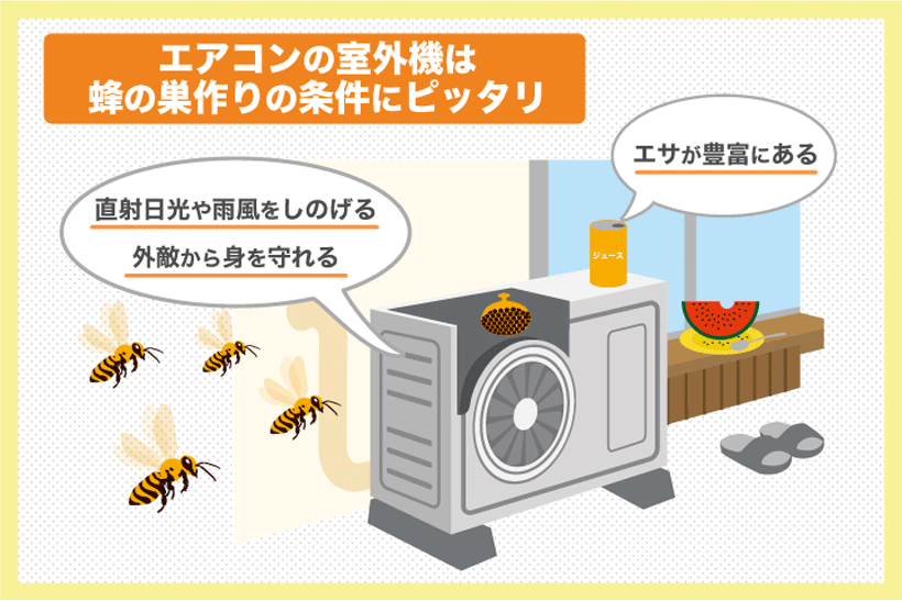 なぜ室外機に蜂の巣が作られてしまうのか